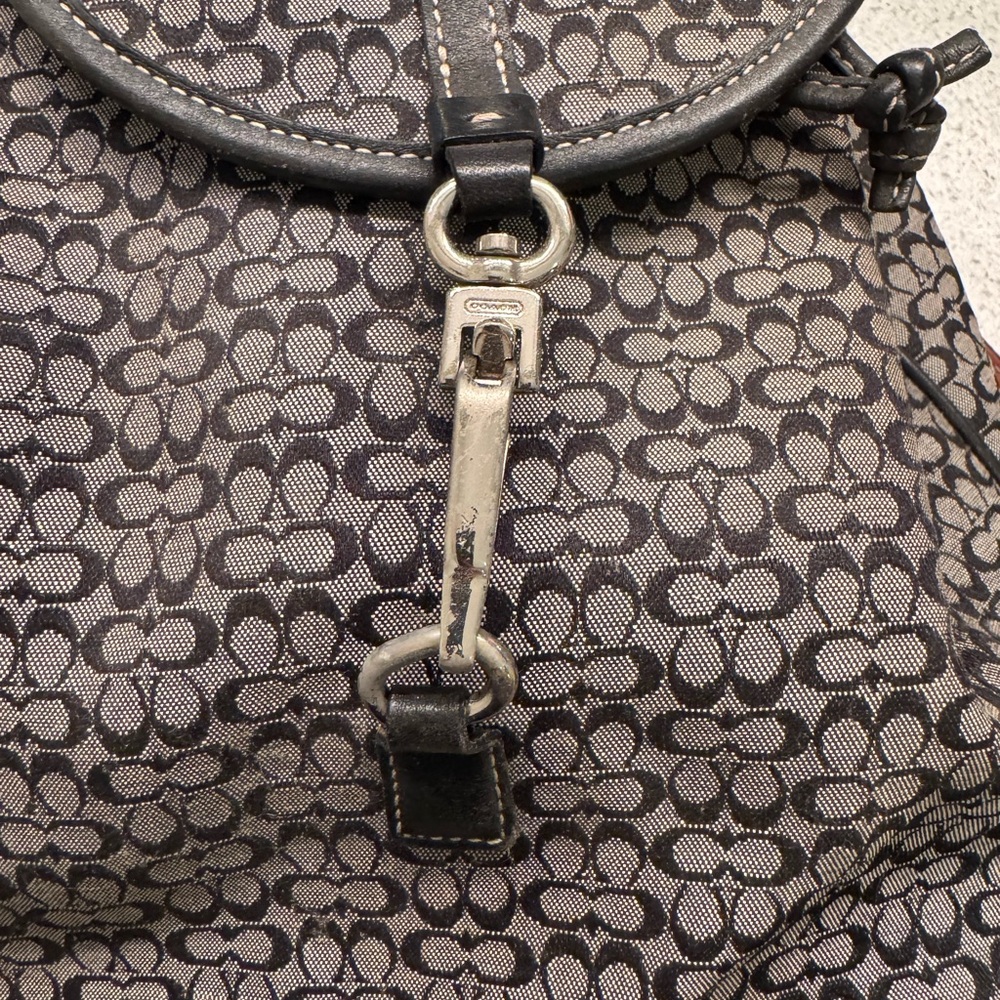 Coach Monogram Black and Tan Backpack - Picture 2 of 6